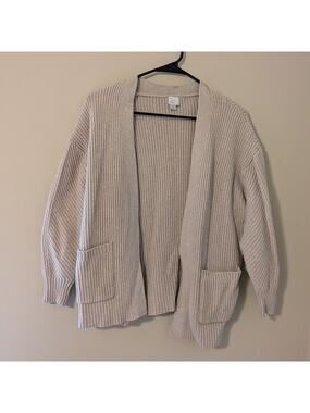 A New Day Ribbed Tan Cardigan With Pockets